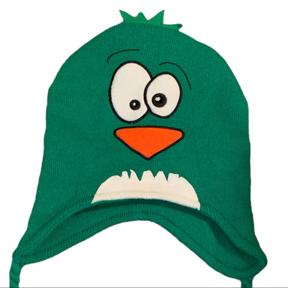 5/$25 Firefly Kids Junior OS Green Face Monster Winter Hat with Ties